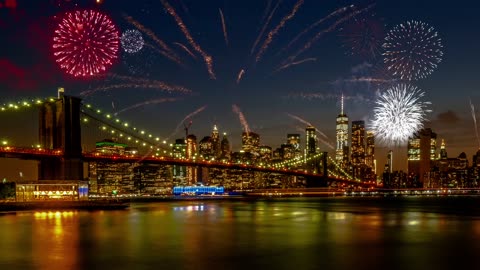 Happy New Year 2024 !!! Background Jazz And Fireworks