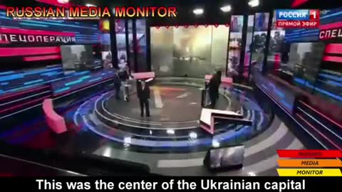 Russian propagandists broadcast footage of a missile strike on a children's playground