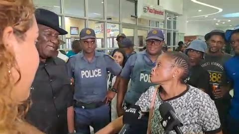 Bheki Cele and the SAPS's top brass in a walkabout at Phoenix plaza