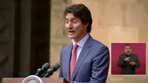 Trudeau talks about creating an "environmentally responsible, net-zero, socially inclusive future."