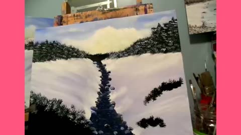 Learn to paint "Winter Lake Landscape"