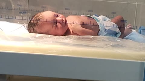 Newborn baby in the Warmer