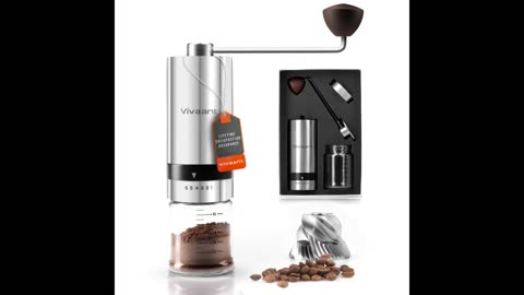 KINGrinder K2 Iron Grey Manual Hand Coffee Grinder 140 Adjustable Grind Settings for Aeropress,...
