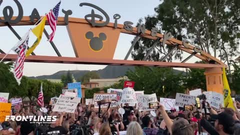 CA parents protest against Disney's sick sexual & gender bending rhetoric aimed at children