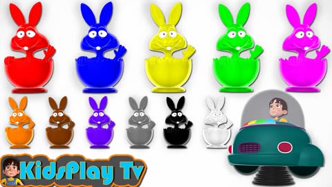 Learn Colors with Bunny Model UFO for Kids Children and Toddlers - Kids Play Tv