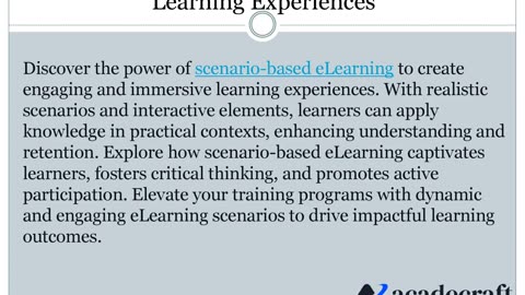 Scenario-Based eLearning: Engaging Learning Experiences