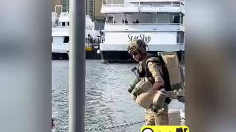SPECIAL OPS SOLDIER WITH JETPACK BOARDS SHIP IN AMAZING VIDEO HOW TO BOARD A SHIP IN STYLE.