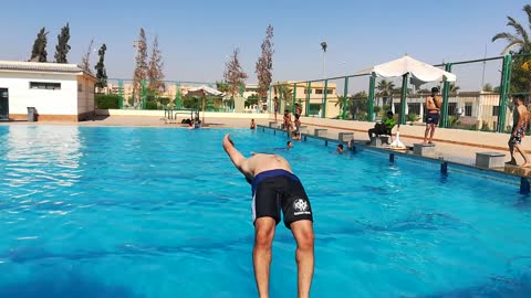 Swimmer Flips Over In Pool