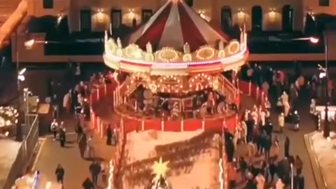 The magic of the Christmas market on Manezhnaya Square from a bird's eye view