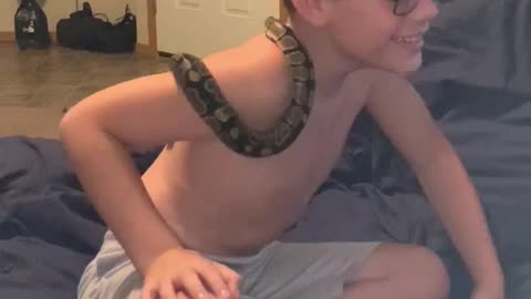 Tickled by a snake!