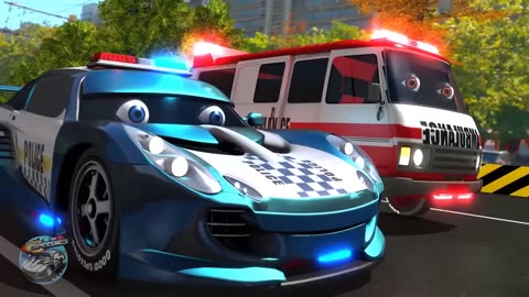 Wheels On The Police Car Nursery Rhyme for Children