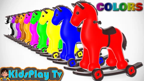 Learn Colors With Animals Horse Toys - Cartoons For Children Toddlers And Kids - Kids Play Tv