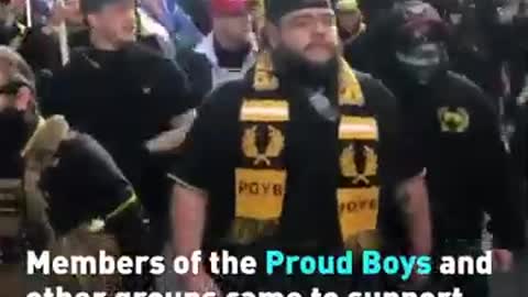 Proud boys square off with antifa