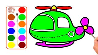 Drawing and Coloring for Kids - How to Draw Helicopter
