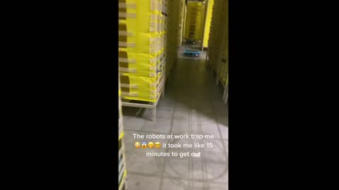 EXCLUSIVE FOOTAGE: Amazon Worker Trapped In "Robot Walls"!