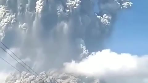 Mount Merapi volcano eruption in Java Indonesia