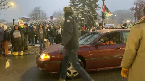 LIVE: Pro-Palestinian Protesters at Tree Lighting Celebration in Ypsilanti, Michigan