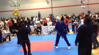 Master lux winning black belt teaming fighting