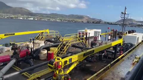 Barge Refueling Cruise Boat