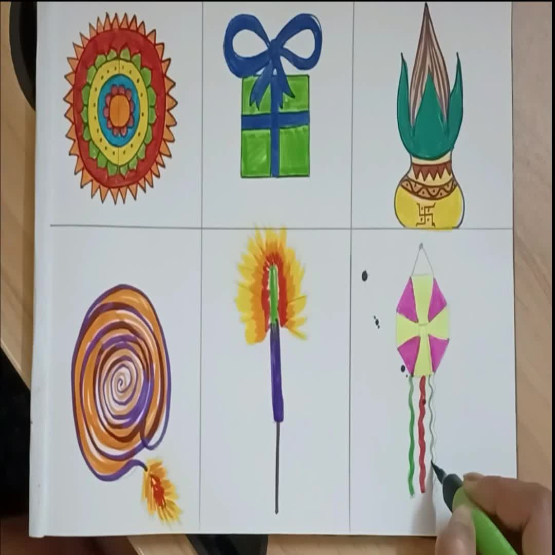 Rangoli on Diwali printable coloring page for kids-saigonsouth.com.vn