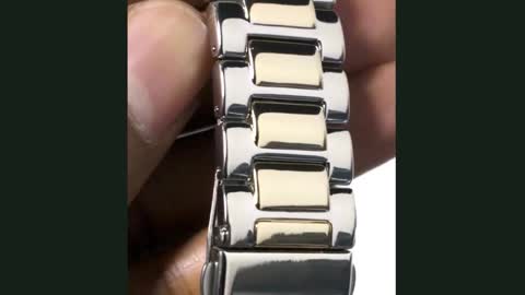 Men's Diamond Accent Two Tone Watch