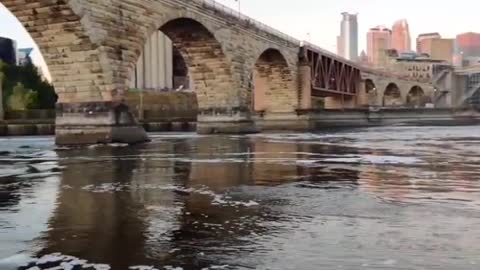 Stone Arch bridge low water level