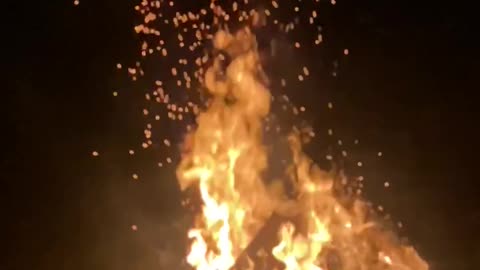 Bon Fire burning in slow motion