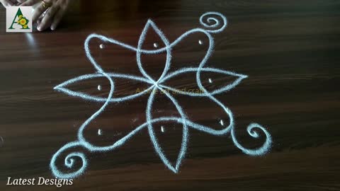 Latest Rangoli for every day by 3X3 dots