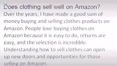 Does clothing sell well on Amazon?