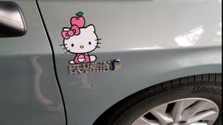 Hello Kitty Decal Install on 2014 Toyota Prius Plug-in