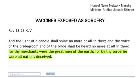 WARNING FROM GOD'S WORD! WARP SPEED VACCINE: IF YOU RECIEVE THIS VACCINE YOUR INVOLVED IN SORCERY