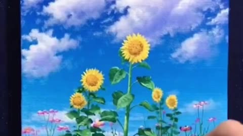 Sunflower Field Acrylic Painting