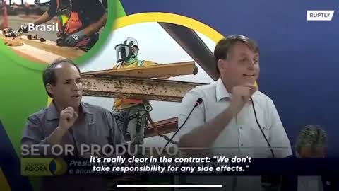 Brazillian President Bolsonaro about contract details Pf1zer shots