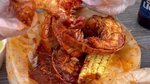 Comment if you would eat this lobster tail. Any guess on the sauce