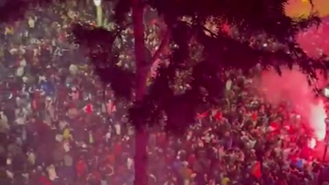 Mass celebrations break out in Moroccan capital after World Cup victory