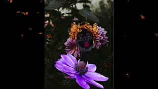 Interactive Digital Collage: Midnight Flower