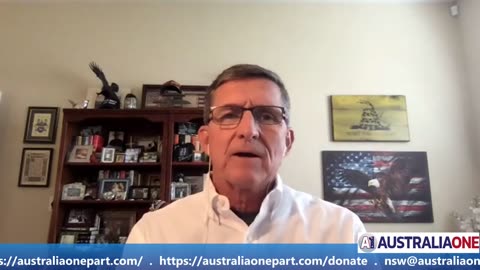 AustraliaOne Party - Lt General Flynn speaks with Riccardo Bosi