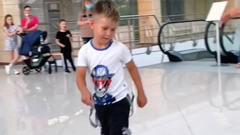 boy teaches dancing repeated dance