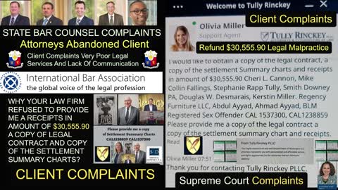 Supreme Court Complaints Refund $30,555.90 Legal Malpractice / Tully Rinckey PLLC / Mike C. Fallings Esq