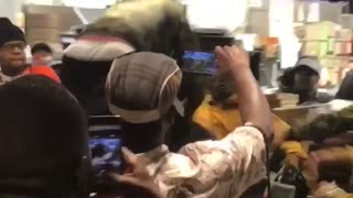 Fast Food Workers and Customers Brawl