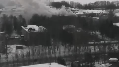 The Tank Command School is on fire in Kazan, Russia