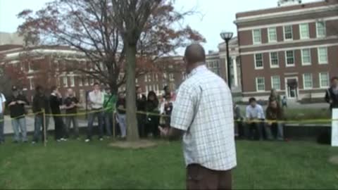 University of SINsinnati Open Air Preaching - Street Preacher Kerrigan Skelly of PinPoint Evangelism