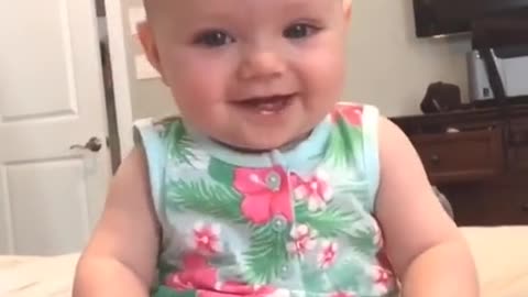 Cute baby on the bed