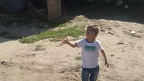 My Nephew Flying Gas Baloon