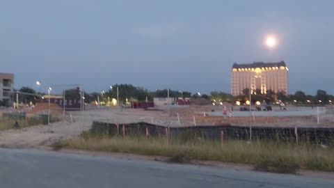 Bryan Texas Dusk sun moon chemtrails