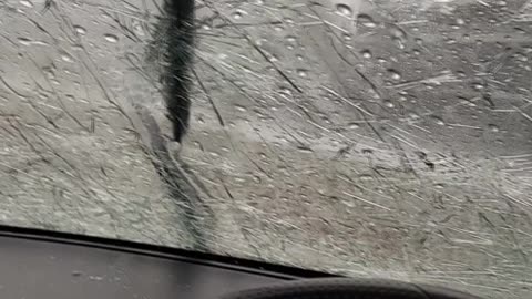 Car Stuck in a Brutal Hailstorm in Australia
