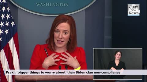 Psaki: 'bigger things to worry about' than Biden clan non-compliance with Biden mask mandate