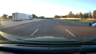 Driver Trying to Cross Interstate Hits Barricade