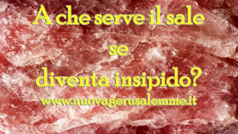 23/01/21 A che serve il sale se diventa insipido? Voi siete il sale della terra