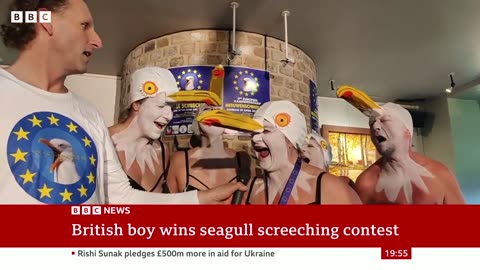 Boy wins competition with seagull impression BBC News